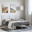 vidaXL Powder-Coated Steel Full/Double Bed Frame in White