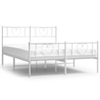 vidaXL Powder-Coated Steel King Size Bed Frame in White