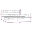 vidaXL 76x80 Powder-Coated Steel Modern Bed Frame in White