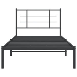 vidaXL Powder-Coated Steel Twin Bed Frame in Black