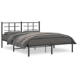 vidaXL Powder-Coated Steel King Bed Frame in Black