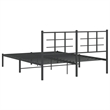 vidaXL Powder-Coated Steel King Bed Frame in Black