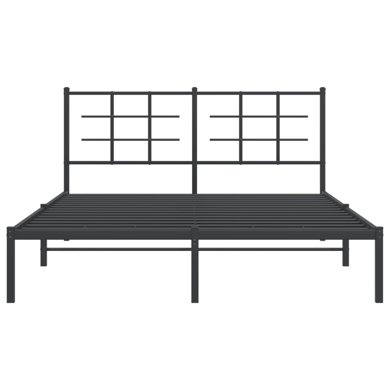 vidaXL Powder-Coated Steel King Bed Frame in Black