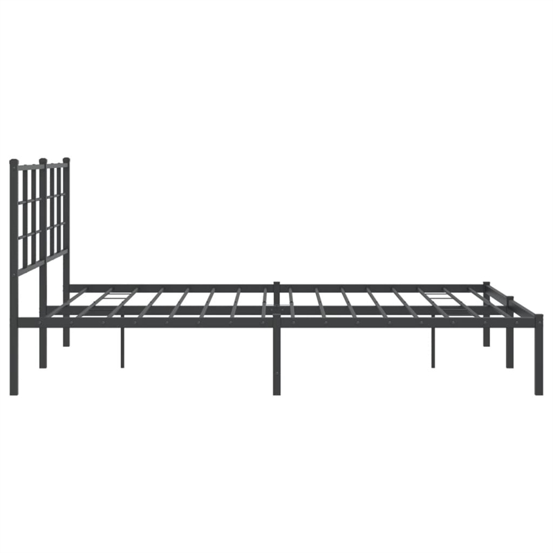 vidaXL Powder-Coated Steel King Bed Frame in Black