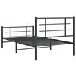 vidaXL Powder-Coated Steel Twin Bed Frame in Black