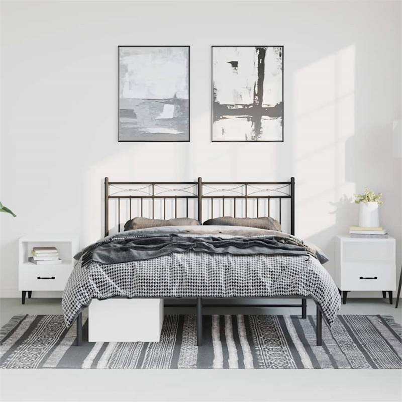 vidaXL Engineered Wood King Bed Frame in Black