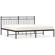 vidaXL Powder-Coated Steel Cal King/Double Bed Frame in Black