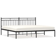 vidaXL Powder-Coated Steel Queen Bed Frame in Black