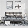 vidaXL Powder-Coated Steel Queen Bed Frame in Black