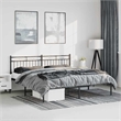 vidaXL Powder-Coated Steel Queen Bed Frame in Black