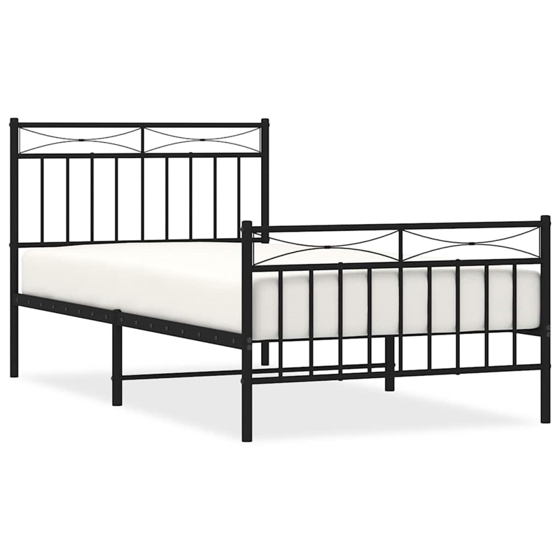 vidaXL Engineered wood Twin Bed Frame in Black