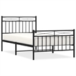 vidaXL Engineered wood Twin Bed Frame in Black