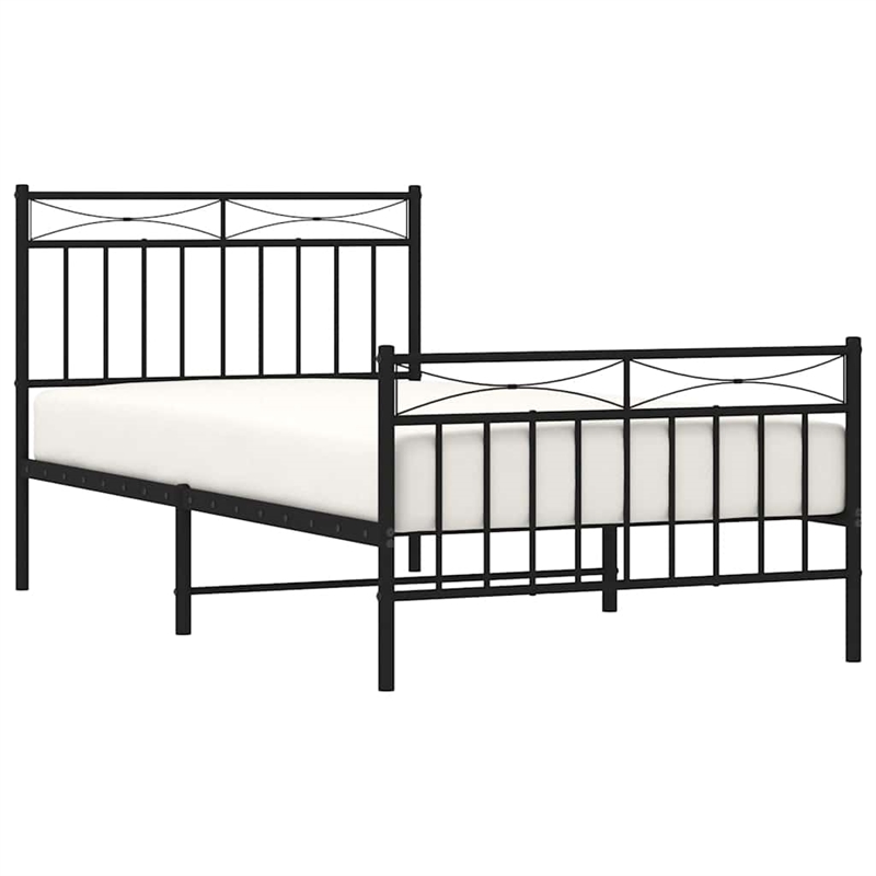 vidaXL Engineered wood Twin Bed Frame in Black