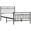 vidaXL Engineered wood Twin Bed Frame in Black