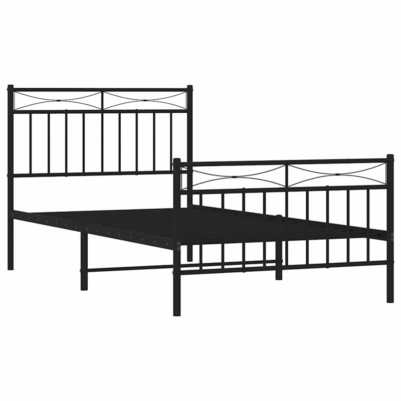 vidaXL Engineered wood Twin Bed Frame in Black
