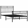 vidaXL Engineered wood Twin Bed Frame in Black