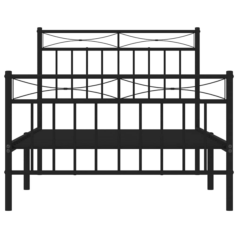 vidaXL Engineered wood Twin Bed Frame in Black
