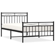vidaXL Powder-Coated Steel Twin Bed Frame in Black