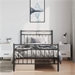 vidaXL Powder-Coated Steel Twin Bed Frame in Black