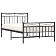 vidaXL Powder-Coated Steel Twin Bed Frame in Black