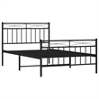 vidaXL Powder-Coated Steel Twin Bed Frame in Black