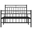 vidaXL Powder-Coated Steel Twin Bed Frame in Black