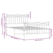 vidaXL Powder-Coated Steel Twin Bed Frame in Black