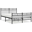 vidaXL Powder-Coated Steel Full/Double Bed Frame in Black