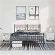 vidaXL Powder-Coated Steel Full/Double Bed Frame in Black
