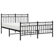 vidaXL Powder-Coated Steel Full/Double Bed Frame in Black
