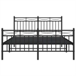 vidaXL Powder-Coated Steel Full/Double Bed Frame in Black