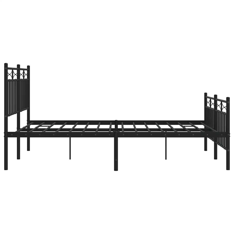 vidaXL Powder-Coated Steel Full/Double Bed Frame in Black