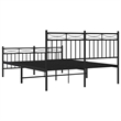 vidaXL Powder-Coated Steel Full/Double Bed Frame in Black