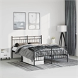 vidaXL Powder-Coated Steel Full/Double Bed Frame in Black