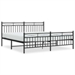 vidaXL Rectangular Traditional Steel Full Bed Frame in Black