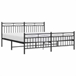 vidaXL Rectangular Traditional Steel Full Bed Frame in Black