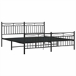 vidaXL Rectangular Traditional Steel Full Bed Frame in Black