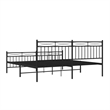 vidaXL Rectangular Traditional Steel Full Bed Frame in Black