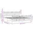 vidaXL Rectangular Traditional Steel Full Bed Frame in Black