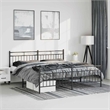 vidaXL Rectangular Traditional Steel Full Bed Frame in Black
