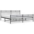 vidaXL 76.0 x 80.0Powder-Coated Steel Bed Frame in Black
