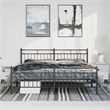 vidaXL 76.0 x 80.0Powder-Coated Steel Bed Frame in Black