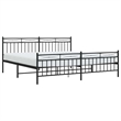 vidaXL 76.0 x 80.0Powder-Coated Steel Bed Frame in Black