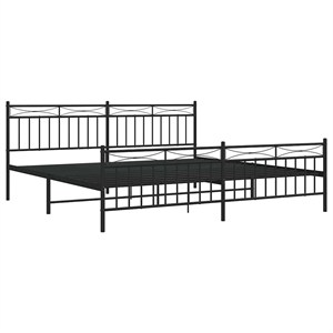 vidaXL 76.0 x 80.0Powder-Coated Steel Bed Frame in Black
