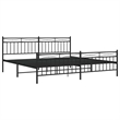 vidaXL 76.0 x 80.0Powder-Coated Steel Bed Frame in Black