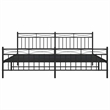 vidaXL 76.0 x 80.0Powder-Coated Steel Bed Frame in Black