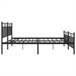 vidaXL 76.0 x 80.0Powder-Coated Steel Bed Frame in Black