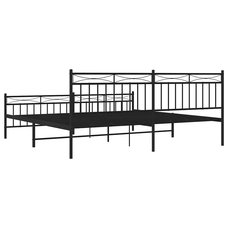 vidaXL 76.0 x 80.0Powder-Coated Steel Bed Frame in Black