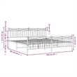 vidaXL 76.0 x 80.0Powder-Coated Steel Bed Frame in Black
