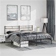 vidaXL 76.0 x 80.0Powder-Coated Steel Bed Frame in Black